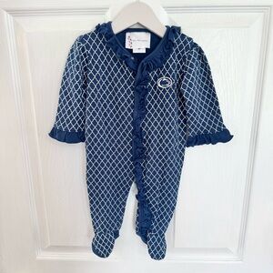 Two Feet Ahead Blue Diamond Pattern Footie